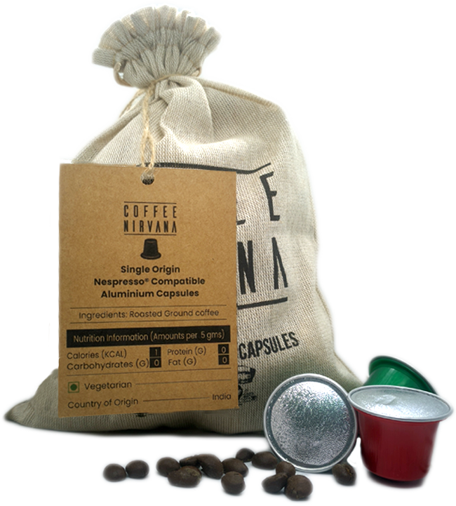 Arabica | Nespresso® Compatible Aluminium Coffee Capsules/Pods | Jute Pouch