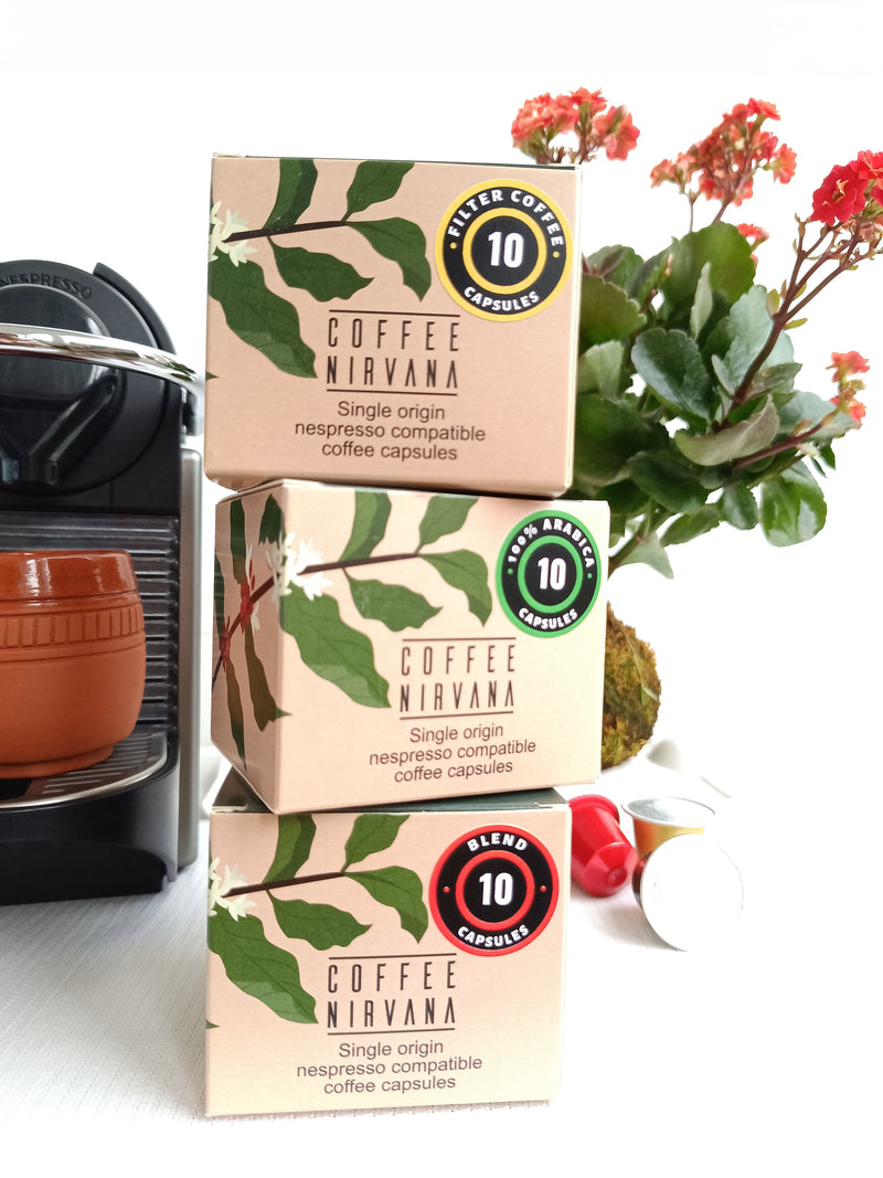 Assorted Pack of 30 Pods, Arabica, Blend, South Indian Filter Coffee, Nespresso Compatible Aluminum Capsules
